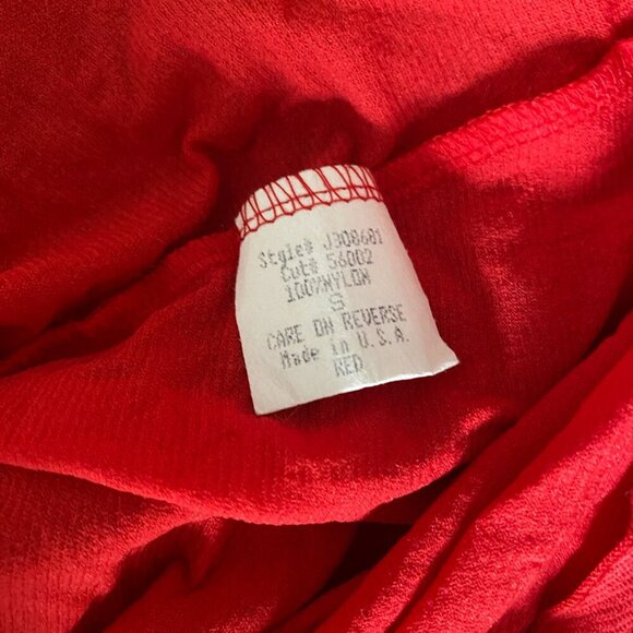 Eyeshadow | EUC Tie Front Long Sleeve Crop Top in Red Size Small - Picture 6 of 7